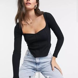 ASOS Rib Fitted Corset Top
